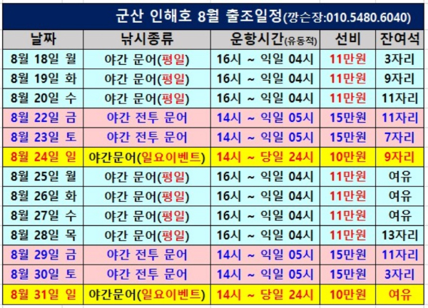 군산 인해호 8월 출조 일정_b.jpg